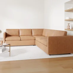 Harris Leather 3-Piece L-Shaped Sectional (105"–115")