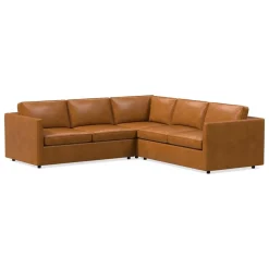 Harris Leather 3-Piece L-Shaped Sectional (105"–115")