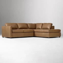 Harris Leather 2-Piece Sleeper Sectional w/ Bumper Chaise (111")