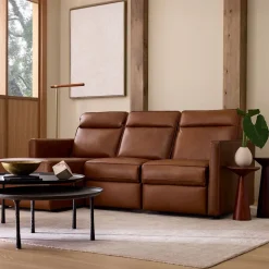 Harris Motion Reclining Leather 3-Piece Chaise Sectional (89")