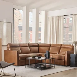 Harris Motion Reclining Leather 5-Piece L-Shaped Sectional (95")