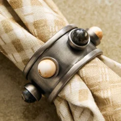 Harta Multi-Stone Napkin Ring Sets