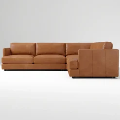 Haven Leather 3-Piece L-Shaped Sectional (106")
