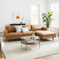 Haven Loft Leather 2-Piece Chaise Sectional (103")