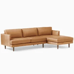 Haven Loft Leather 2-Piece Chaise Sectional (103")