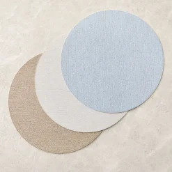Heathered Easy-Care Round Placemat Sets