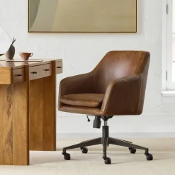 Helvetica Leather Swivel Office Chair