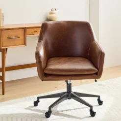 Helvetica Leather Swivel Office Chair
