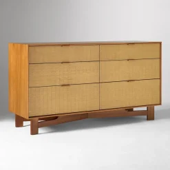 Herman Basket Woven Veneer 6-Drawer Dresser (58")