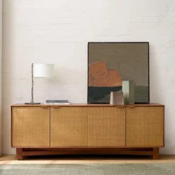 Herman Basket Woven Veneer Media Console (72")