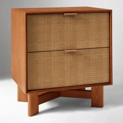 Herman Basket Woven Veneer Nightstand (22")