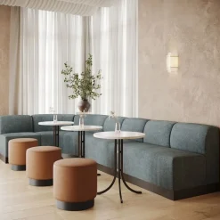 Hoffman Leather Pouf