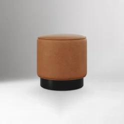 Hoffman Leather Pouf