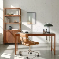 Hughes Desk (56") & Tall Bookcase (34") Set