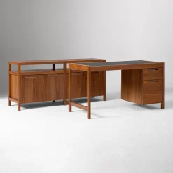 Hughes Desk with File Cabinet (56") & Open/Closed Storage Cabinet (66") Set