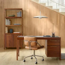 Hughes Desk with File Cabinet (56") & Tall Bookcase (34") Set