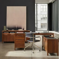 Hughes Desk with Storage Cabinet (56") & Open/Closed Storage Cabinet (66") Set