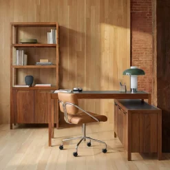 Hughes Desk with Storage Cabinet (56") & Tall Bookcase (34") Set