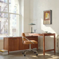 Hughes L-Shaped Desk with Storage Cabinet (56")
