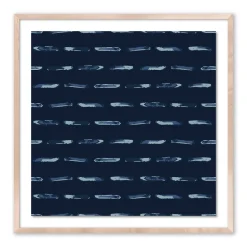 Indigo Blue Stripe Framed Wall Art