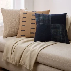 Indigo Modern Patchwork Pillow Cover & Throw Set