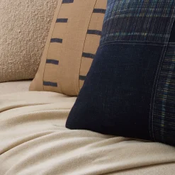 Indigo Modern Patchwork Pillow Cover & Throw Set