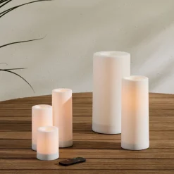 Indoor/Outdoor Flat Top Basic Candle - White