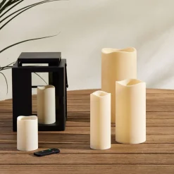 Indoor/Outdoor Wavy Edge Basic Candle - Ivory