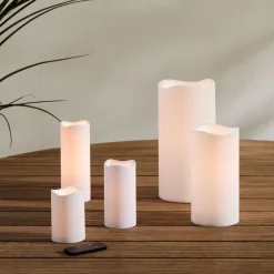 Indoor/Outdoor Wavy Edge Basic Candle - White