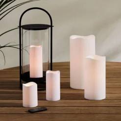 Indoor/Outdoor Wavy Edge Basic Candle - White