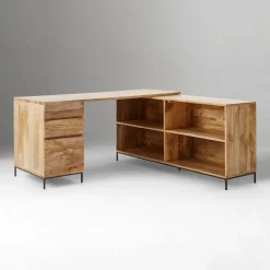 Industrial Modular Desk (64") w/ File Cabinet & Bookcase