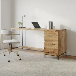 Industrial Modular Desk w/ File Cabinet (64")