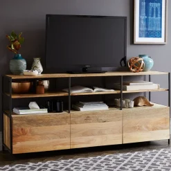 Industrial Modular Large Media Set With Open & Closed Storage (101")