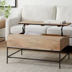 Industrial Storage Pop-Up Coffee Table (36"–50")