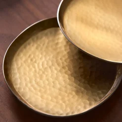 Iris Hammered Metal Coaster Sets