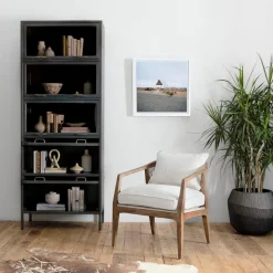 Iron & Glass Tall Barrister Cabinet (32")