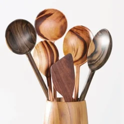 Itza Wood Teak Utensil Holder