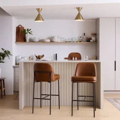 Jack Metal Frame Leather Bar & Counter Stools