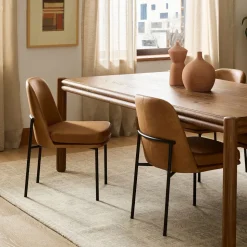 Jack Metal Frame Leather Dining Chair