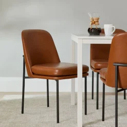 Jack Vegan Leather Metal Frame Dining Chair