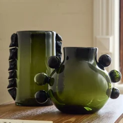 Jade Artisanal Glass Vases