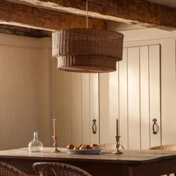 Jenni Two-Tier Handwoven Pendant (24")