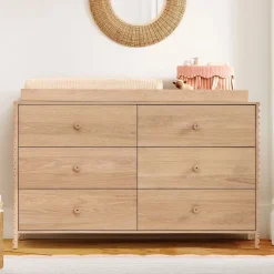 Josephine 6-Drawer Wide Dresser with Removable Topper (57")