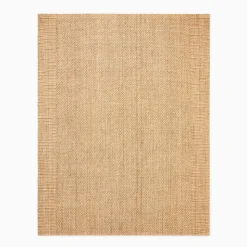 Jute Boucle Stripe Border Rug