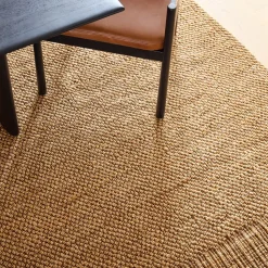 Jute Boucle Stripe Border Rug
