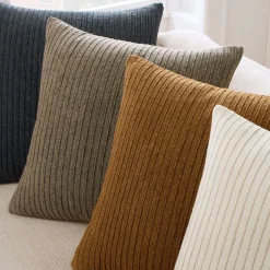 Jute Simple Line Pillow Cover
