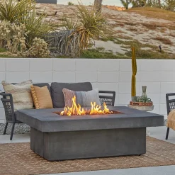 Kael Concrete Rectangle Outdoor Fire Pit with Hidden Propane Tank (60")