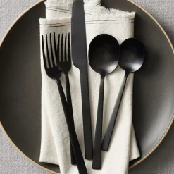 Kanto Stainless Steel Flatware Sets - Black Satin