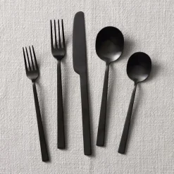 Kanto Stainless Steel Flatware Sets - Black Satin