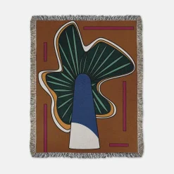 Karbon Market Cotton Wild Mushroom Throw